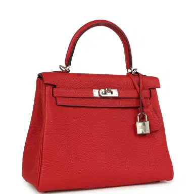 HERMÈS Pre-owned Hermes Kelly Retourne 25 Rouge Casaque Togo Palladium Hardware | Thumbnail 2 HERMÈS Pre-owned Hermes Kelly Retourne 25 Rouge Casaque Togo Palladium Hardware | Thumbnail 2