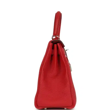 HERMÈS Pre-owned Hermes Kelly Retourne 25 Rouge Casaque Togo Palladium Hardware | Thumbnail 3 HERMÈS Pre-owned Hermes Kelly Retourne 25 Rouge Casaque Togo Palladium Hardware | Thumbnail 3