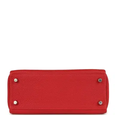 HERMÈS Pre-owned Hermes Kelly Retourne 25 Rouge Casaque Togo Palladium Hardware | Thumbnail 6 HERMÈS Pre-owned Hermes Kelly Retourne 25 Rouge Casaque Togo Palladium Hardware | Thumbnail 6