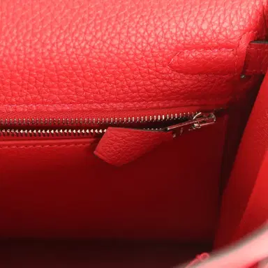 HERMÈS Pre-owned Hermes Kelly Retourne 25 Rouge Casaque Togo Palladium Hardware | Thumbnail 9 HERMÈS Pre-owned Hermes Kelly Retourne 25 Rouge Casaque Togo Palladium Hardware | Thumbnail 9