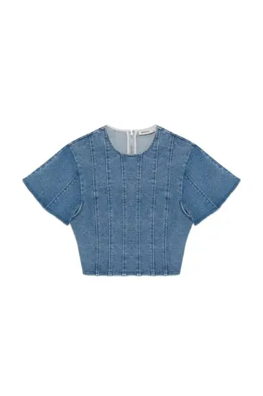 Simkhai Kolby Structured Denim Top | Thumbnail 1 Simkhai Kolby Structured Denim Top | Thumbnail 1