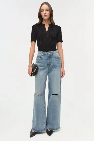 Simkhai Willoughby Denim Straight Crop Pant | Thumbnail 2 Simkhai Willoughby Denim Straight Crop Pant | Thumbnail 2