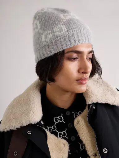 Gucci Jacquard-knit Alpaca-blend Beanie | Thumbnail 2 Gucci Jacquard-knit Alpaca-blend Beanie | Thumbnail 2