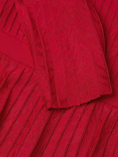 Ming Wang Women's x Tanya Foster Plus Tonal-Stitch Knit Fit & Flare Dress | Thumbnail 6 Ming Wang Women's x Tanya Foster Plus Tonal-Stitch Knit Fit & Flare Dress | Thumbnail 6