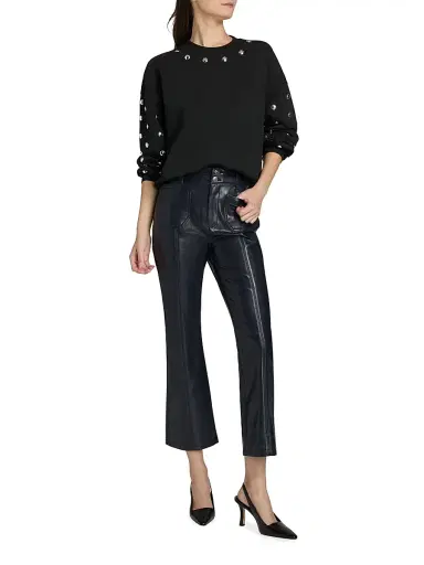 Cinq à Sept Women's Brandy Studded Sweatshirt - Black | Thumbnail 2 Cinq à Sept Women's Brandy Studded Sweatshirt - Black | Thumbnail 2