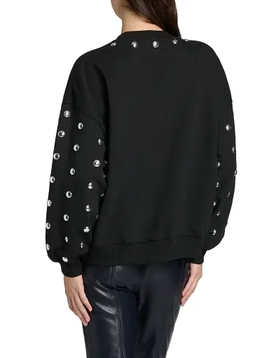 Cinq à Sept Women's Brandy Studded Sweatshirt - Black | Thumbnail 5 Cinq à Sept Women's Brandy Studded Sweatshirt - Black | Thumbnail 5