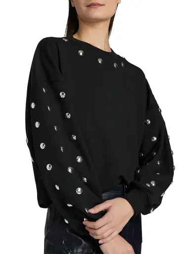 Cinq à Sept Women's Brandy Studded Sweatshirt - Black | Thumbnail 6 Cinq à Sept Women's Brandy Studded Sweatshirt - Black | Thumbnail 6