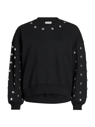 Cinq à Sept Women's Brandy Studded Sweatshirt - Black | Thumbnail 1 Cinq à Sept Women's Brandy Studded Sweatshirt - Black | Thumbnail 1