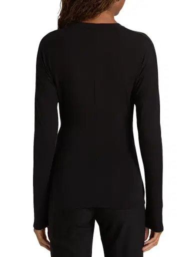 Vince Women's Drape Jersey Crewneck T-Shirt - Black | Thumbnail 5 Vince Women's Drape Jersey Crewneck T-Shirt - Black | Thumbnail 5