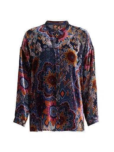 Johnny Was Women's Audrey Sisi Burnout Oversized Shirt - Sisi | Thumbnail 1 Johnny Was Women's Audrey Sisi Burnout Oversized Shirt - Sisi | Thumbnail 1