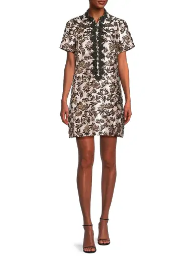 Lilly Pulitzer Women's Teddy Jacquard Shift Dress - Noir Pineapple Puff Metallic - Size 16 | Thumbnail 2 Lilly Pulitzer Women's Teddy Jacquard Shift Dress - Noir Pineapple Puff Metallic - Size 16 | Thumbnail 2