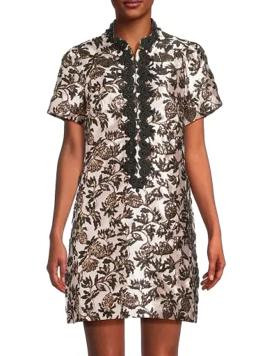 Lilly Pulitzer Women's Teddy Jacquard Shift Dress - Noir Pineapple Puff Metallic - Size 16 | Thumbnail 3 Lilly Pulitzer Women's Teddy Jacquard Shift Dress - Noir Pineapple Puff Metallic - Size 16 | Thumbnail 3