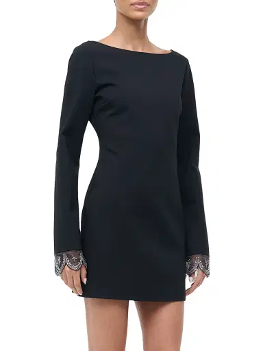 Staud Women's Hunter Beaded-Cuff Minidress - Black - Size XL | Thumbnail 3 Staud Women's Hunter Beaded-Cuff Minidress - Black - Size XL | Thumbnail 3