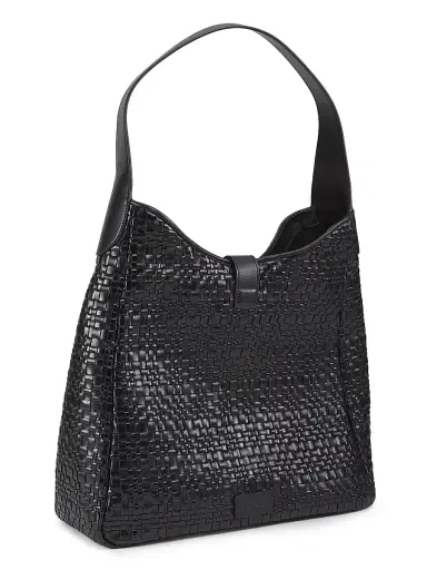 Staud Women's Maya Woven Leather Hobo Bag - Black Woven | Thumbnail 3 Staud Women's Maya Woven Leather Hobo Bag - Black Woven | Thumbnail 3