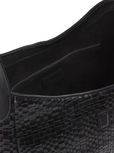 Staud Women's Maya Woven Leather Hobo Bag - Black Woven | Thumbnail 4 Staud Women's Maya Woven Leather Hobo Bag - Black Woven | Thumbnail 4
