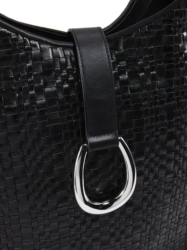 Staud Women's Maya Woven Leather Hobo Bag - Black Woven | Thumbnail 6 Staud Women's Maya Woven Leather Hobo Bag - Black Woven | Thumbnail 6