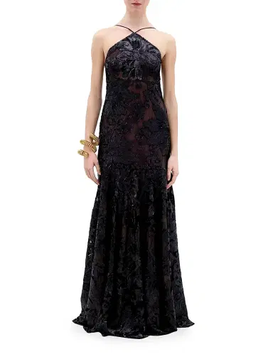 Silvia Tcherassi Women's Lottise Floral-Sequined Halter Gown - Black | Thumbnail 2 Silvia Tcherassi Women's Lottise Floral-Sequined Halter Gown - Black | Thumbnail 2