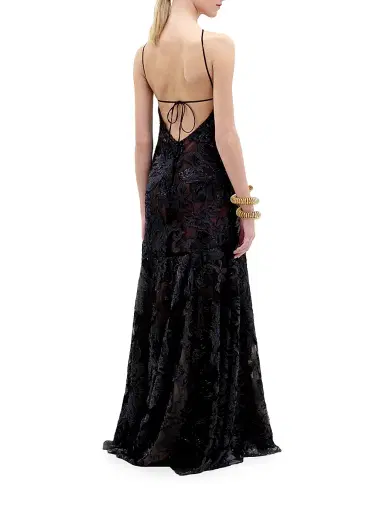 Silvia Tcherassi Women's Lottise Floral-Sequined Halter Gown - Black | Thumbnail 3 Silvia Tcherassi Women's Lottise Floral-Sequined Halter Gown - Black | Thumbnail 3