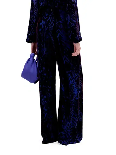 Silvia Tcherassi Women's Como Striped Velvet Straight-Leg Pants | Thumbnail 4 Silvia Tcherassi Women's Como Striped Velvet Straight-Leg Pants | Thumbnail 4