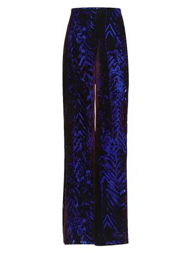 Silvia Tcherassi Women's Como Striped Velvet Straight-Leg Pants | Thumbnail 1 Silvia Tcherassi Women's Como Striped Velvet Straight-Leg Pants | Thumbnail 1