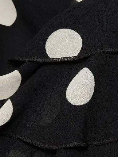 Reformation Women's Kilah Polka Dot Georgette Wrap Top - Moon Dot | Thumbnail 7 Reformation Women's Kilah Polka Dot Georgette Wrap Top - Moon Dot | Thumbnail 7