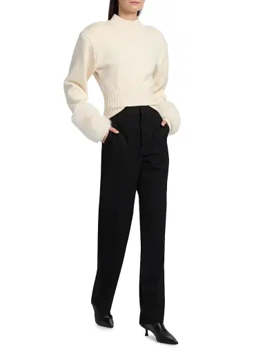 Ronny Kobo Women's Jenner Faux-Fur Cuff Knit Top - | Thumbnail 2 Ronny Kobo Women's Jenner Faux-Fur Cuff Knit Top - | Thumbnail 2