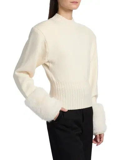 Ronny Kobo Women's Jenner Faux-Fur Cuff Knit Top - | Thumbnail 4 Ronny Kobo Women's Jenner Faux-Fur Cuff Knit Top - | Thumbnail 4