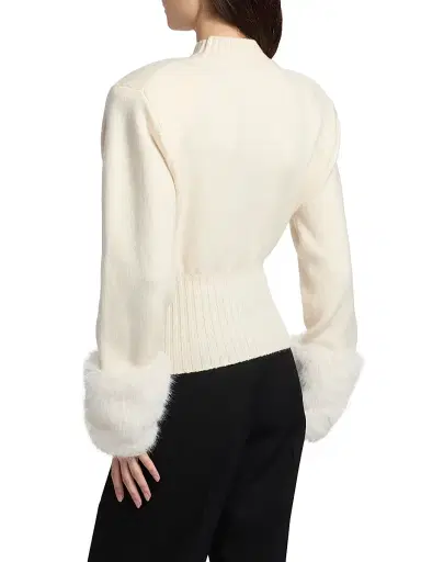 Ronny Kobo Women's Jenner Faux-Fur Cuff Knit Top - | Thumbnail 5 Ronny Kobo Women's Jenner Faux-Fur Cuff Knit Top - | Thumbnail 5
