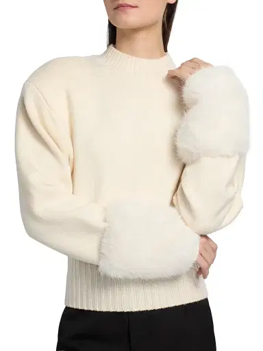 Ronny Kobo Women's Jenner Faux-Fur Cuff Knit Top - | Thumbnail 6 Ronny Kobo Women's Jenner Faux-Fur Cuff Knit Top - | Thumbnail 6