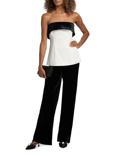 Cami NYC Women's Rohan Colorblocked Strapless Top - White Black | Thumbnail 2 Cami NYC Women's Rohan Colorblocked Strapless Top - White Black | Thumbnail 2
