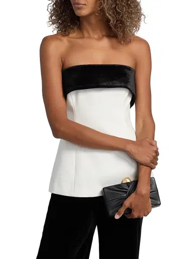 Cami NYC Women's Rohan Colorblocked Strapless Top - White Black | Thumbnail 3 Cami NYC Women's Rohan Colorblocked Strapless Top - White Black | Thumbnail 3