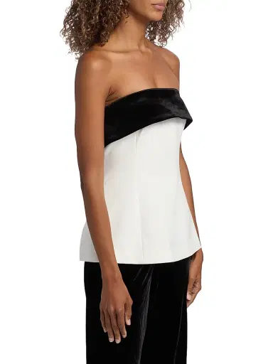 Cami NYC Women's Rohan Colorblocked Strapless Top - White Black | Thumbnail 4 Cami NYC Women's Rohan Colorblocked Strapless Top - White Black | Thumbnail 4