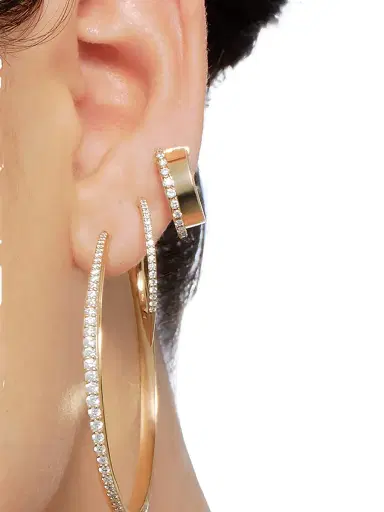 Lana Women's Vanity 14K Yellow Gold & 0.53 TCW Diamond Hoop Earrings - Yellowgold | Thumbnail 2 Lana Women's Vanity 14K Yellow Gold & 0.53 TCW Diamond Hoop Earrings - Yellowgold | Thumbnail 2
