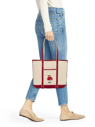 Polo Ralph Lauren Women's Polo Bear Canvas Tote Bag | Thumbnail 2 Polo Ralph Lauren Women's Polo Bear Canvas Tote Bag | Thumbnail 2
