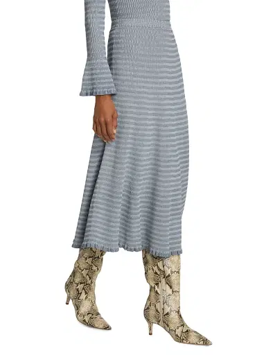 Proenza Schouler White Label Women's Stina Geo Stripe Midi-Skirt | Thumbnail 4 Proenza Schouler White Label Women's Stina Geo Stripe Midi-Skirt | Thumbnail 4