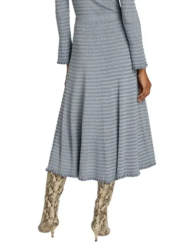 Proenza Schouler White Label Women's Stina Geo Stripe Midi-Skirt | Thumbnail 5 Proenza Schouler White Label Women's Stina Geo Stripe Midi-Skirt | Thumbnail 5