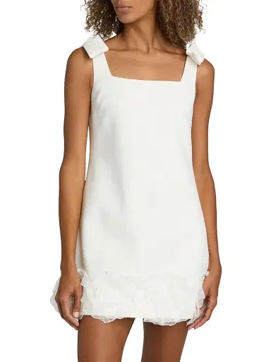 Self-Portrait Women's Crêpe 3D Flower Minidress - White - Size 12 | Thumbnail 3 Self-Portrait Women's Crêpe 3D Flower Minidress - White - Size 12 | Thumbnail 3