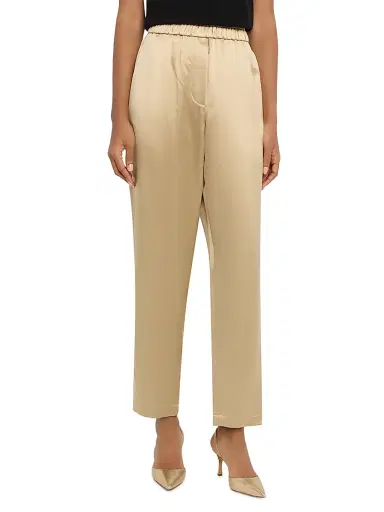 Giorgio Armani Women's Silk Elasticized High-Rise Wide-Leg Pants | Thumbnail 3 Giorgio Armani Women's Silk Elasticized High-Rise Wide-Leg Pants | Thumbnail 3