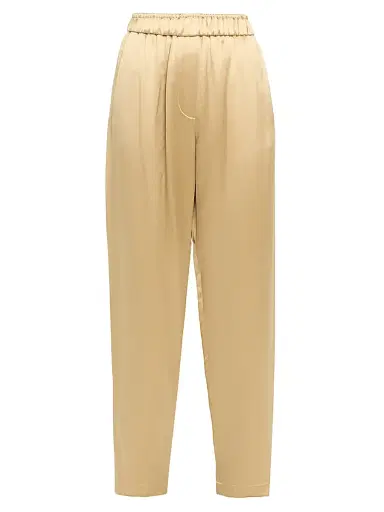 Giorgio Armani Women's Silk Elasticized High-Rise Wide-Leg Pants | Thumbnail 1 Giorgio Armani Women's Silk Elasticized High-Rise Wide-Leg Pants | Thumbnail 1