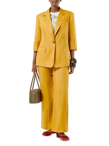 Marina Rinaldi Women's Linen Canvas Blazer - Honey - Size 12 | Thumbnail 4 Marina Rinaldi Women's Linen Canvas Blazer - Honey - Size 12 | Thumbnail 4