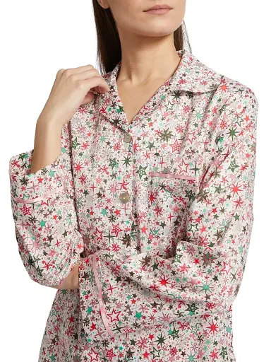 Papinelle Women's Christmas Stars Full Length Pajamas - Berry Pink | Thumbnail 6 Papinelle Women's Christmas Stars Full Length Pajamas - Berry Pink | Thumbnail 6