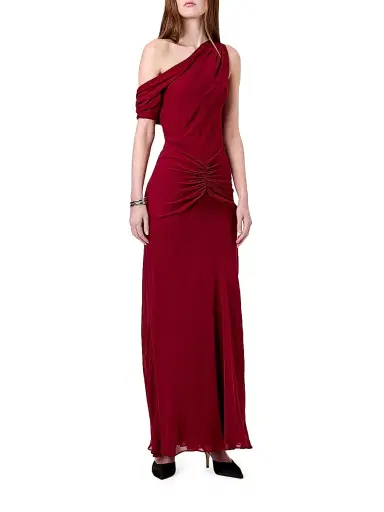 NICHOLAS Women's Elza Asymmetric Off-The-Shoulder Panelled Maxi Dress - Plum | Thumbnail 2 NICHOLAS Women's Elza Asymmetric Off-The-Shoulder Panelled Maxi Dress - Plum | Thumbnail 2