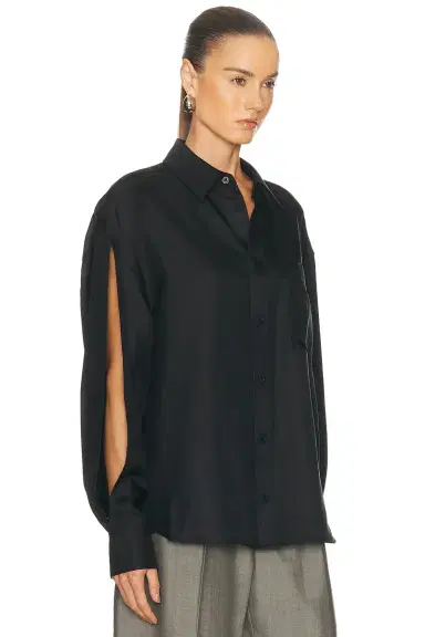 Alexander Wang Slashed Sleeve Button Up Shirt | Thumbnail 2 Alexander Wang Slashed Sleeve Button Up Shirt | Thumbnail 2