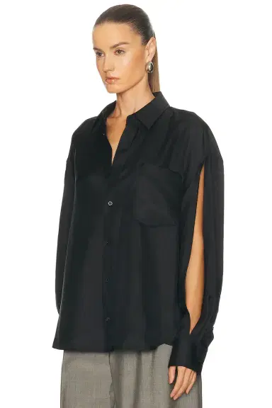 Alexander Wang Slashed Sleeve Button Up Shirt | Thumbnail 3 Alexander Wang Slashed Sleeve Button Up Shirt | Thumbnail 3