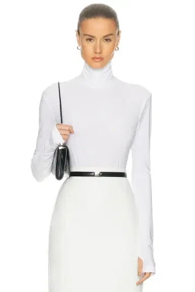 Norma Kamali Long Sleeve Turtleneck Bodysuit | Thumbnail 1 Norma Kamali Long Sleeve Turtleneck Bodysuit | Thumbnail 1