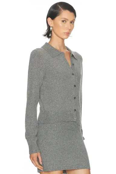 Alexander Wang Hotfix Long Sleeve Polo Cardigan | Thumbnail 2 Alexander Wang Hotfix Long Sleeve Polo Cardigan | Thumbnail 2