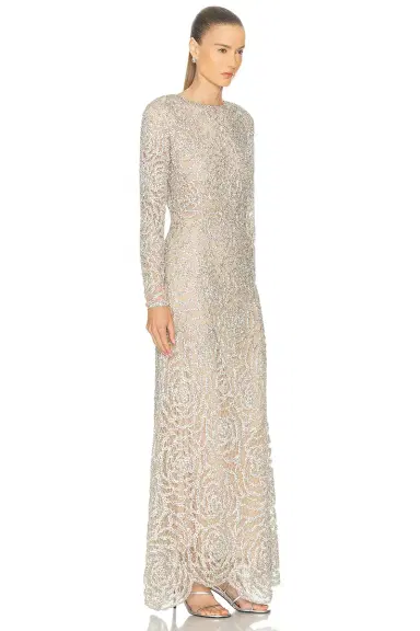Oscar de la Renta Long Sleeve Gown | Thumbnail 2 Oscar de la Renta Long Sleeve Gown | Thumbnail 2