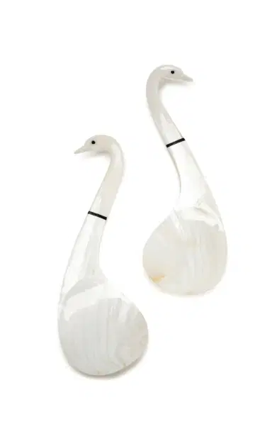 Gohar World Set-of-Two Swan Mother-of-Pearl Serving Spoons - White | Thumbnail 1 Gohar World Set-of-Two Swan Mother-of-Pearl Serving Spoons - White | Thumbnail 1