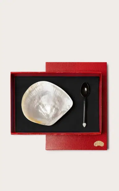 Gohar World Horn and Mother-of-Pearl Caviar Set - White | Thumbnail 3 Gohar World Horn and Mother-of-Pearl Caviar Set - White | Thumbnail 3