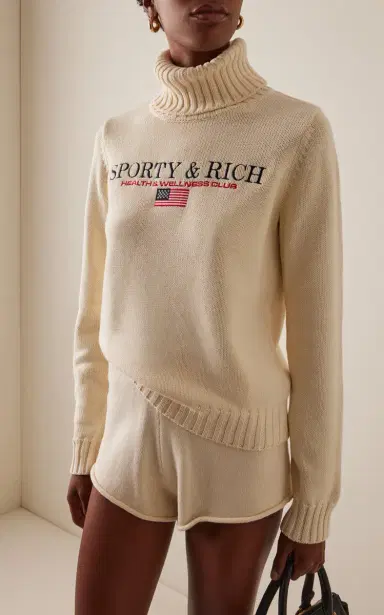 Sporty & Rich Nautical Knitted Cotton Sweater | Thumbnail 3 Sporty & Rich Nautical Knitted Cotton Sweater | Thumbnail 3